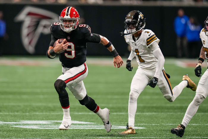 Atlanta Falcons QB Desmond Ridder.